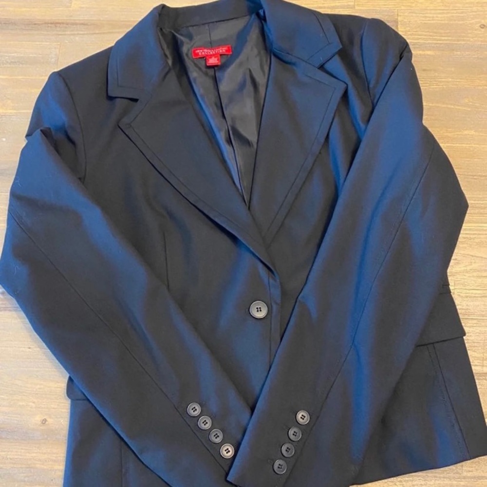 NY & Co Black Blazer, button closure, size 10